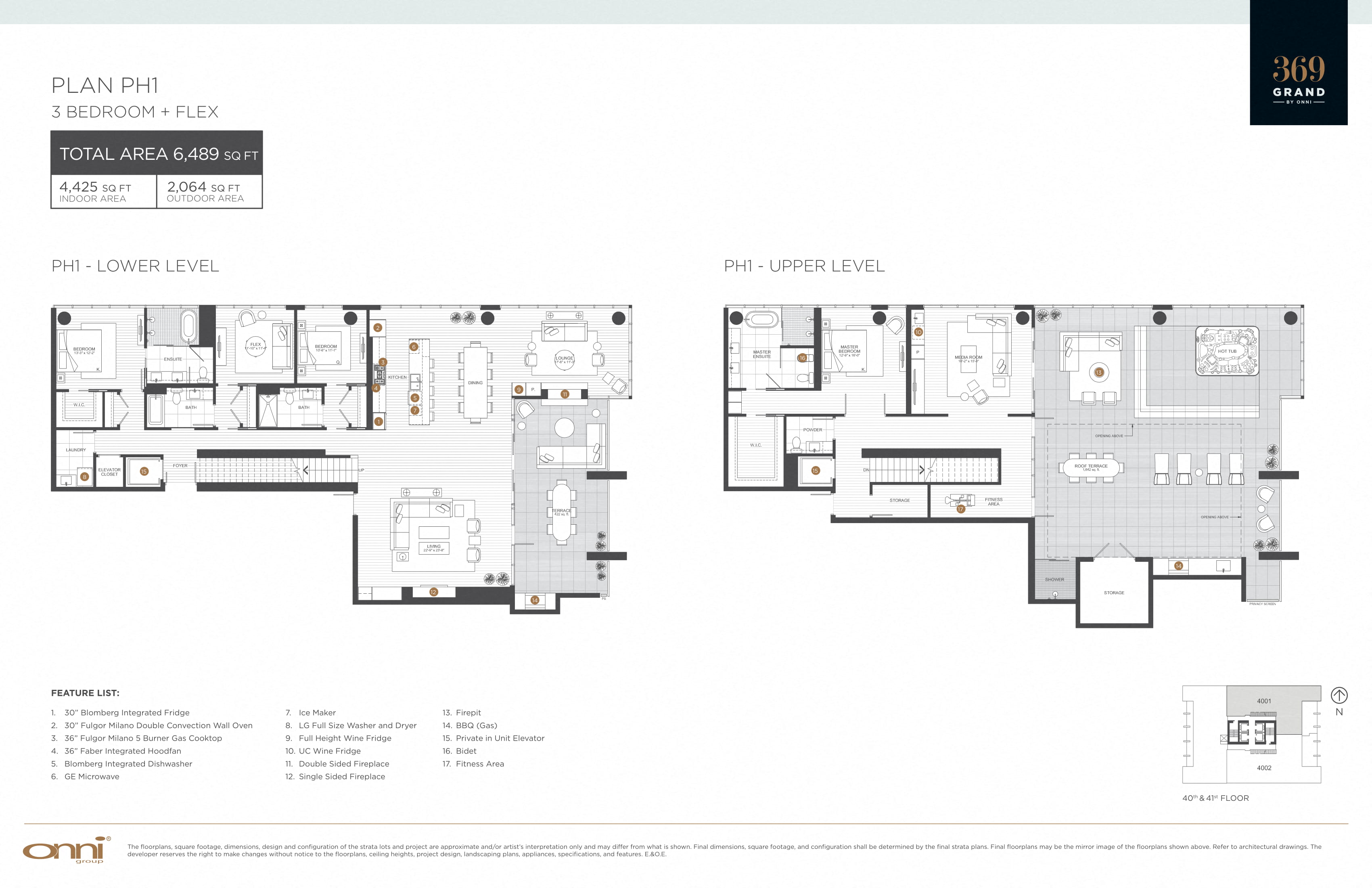 Floor plan for 4 beds, 4.5 baths, 4425 sqft